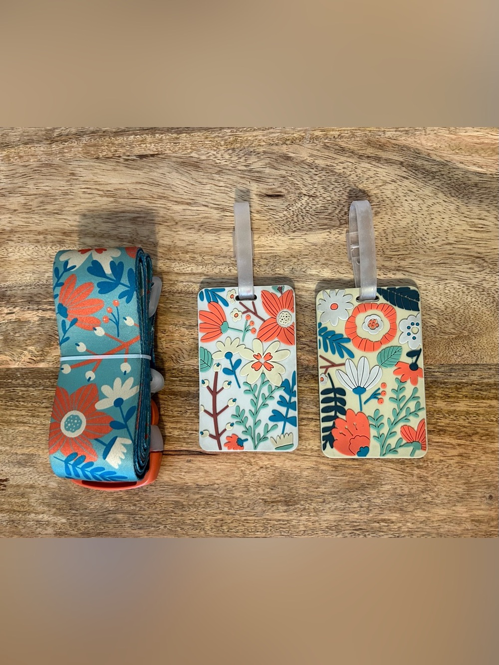 New Floral Luggage Strap & Tag Set